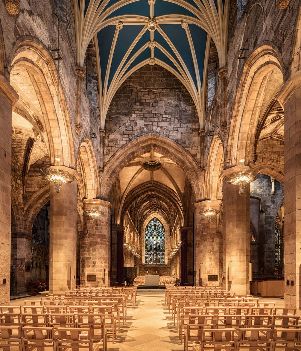Inside St Giles' Cathedral in Edinburgh