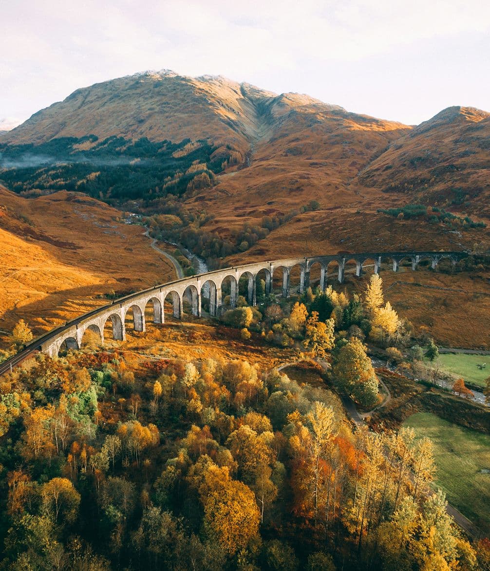 Glenfinnan Viaduct in autumn