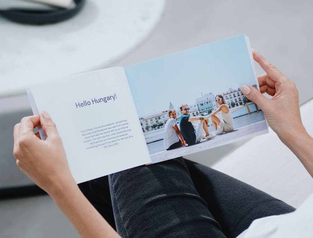 Small softcover photo book of a trip to Hungary