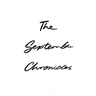 White circle with black cursive text reading "The September Chronicles."