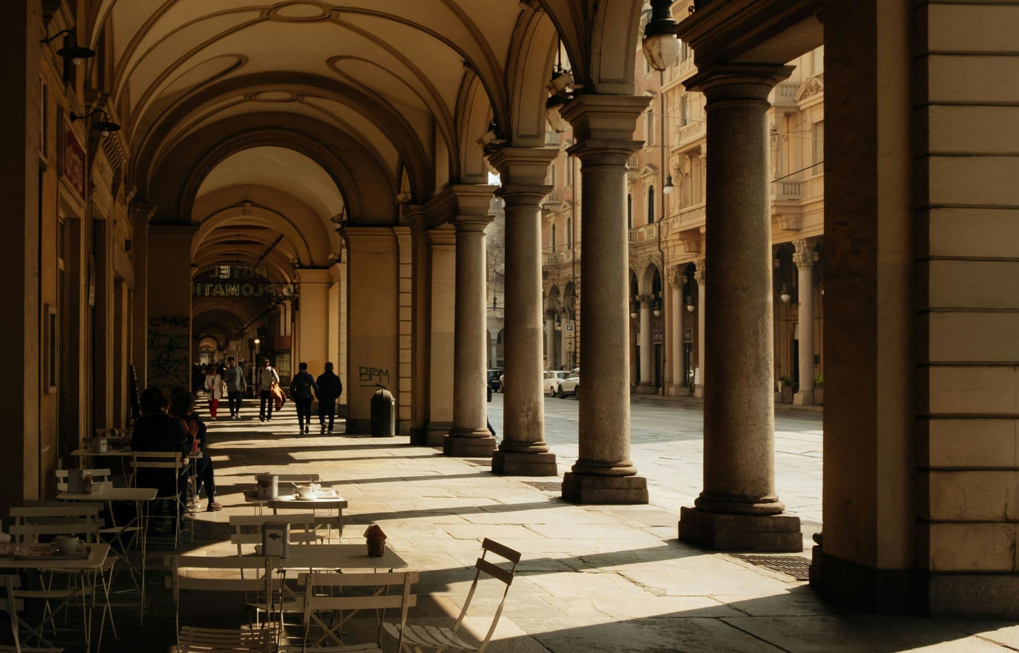 A streetscape in Turin, Italy