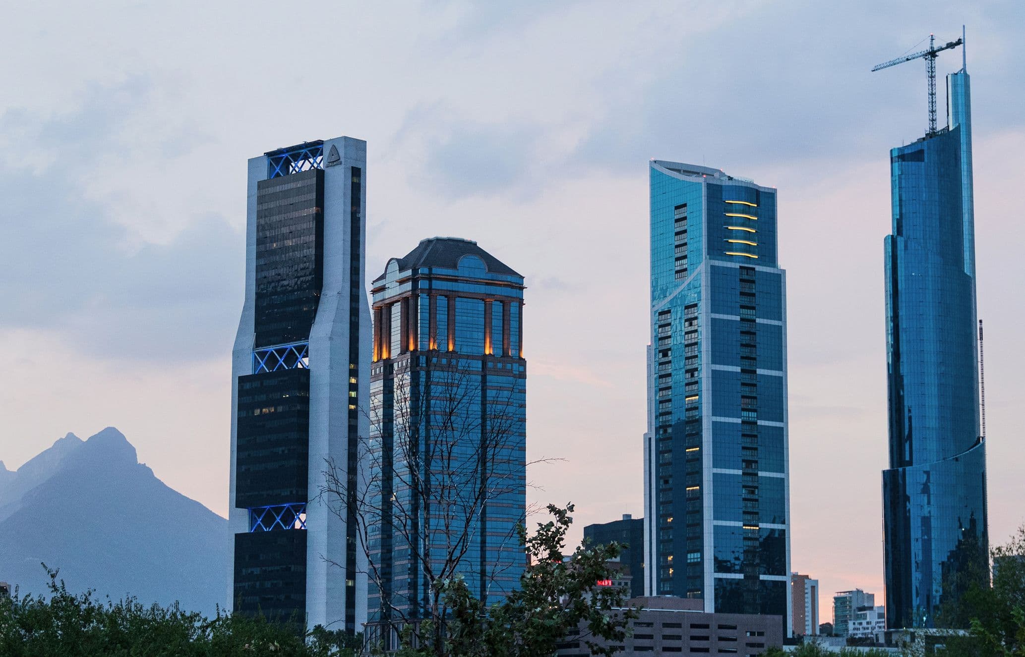 Monterrey skyline with Hotel Safi in frame
