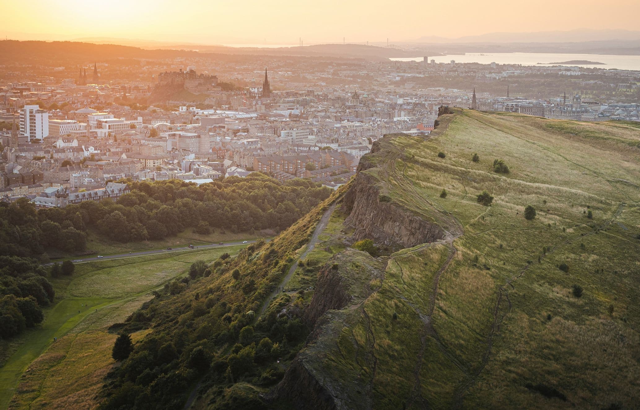 Arthur's Seat in Edinburgh at sunset