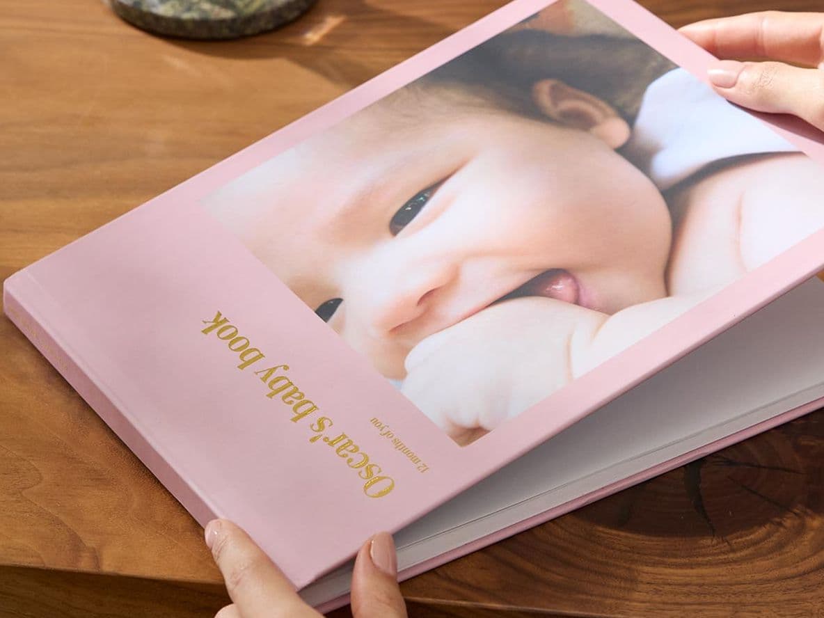 Personalised hardcover photo book of baby's first year