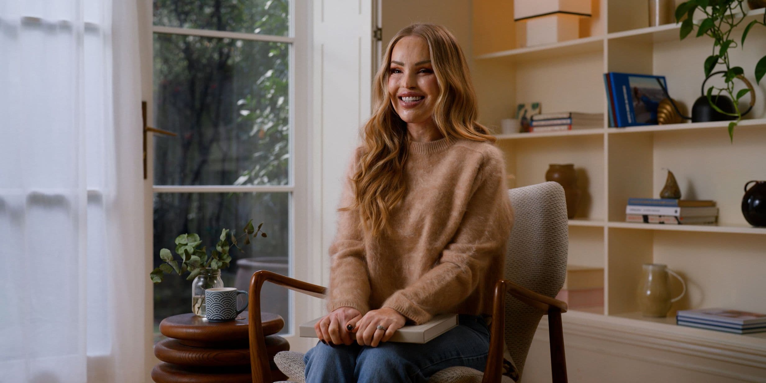 Writer, activist, television presenter and model Katie Piper being interviewed about her year by Popsa