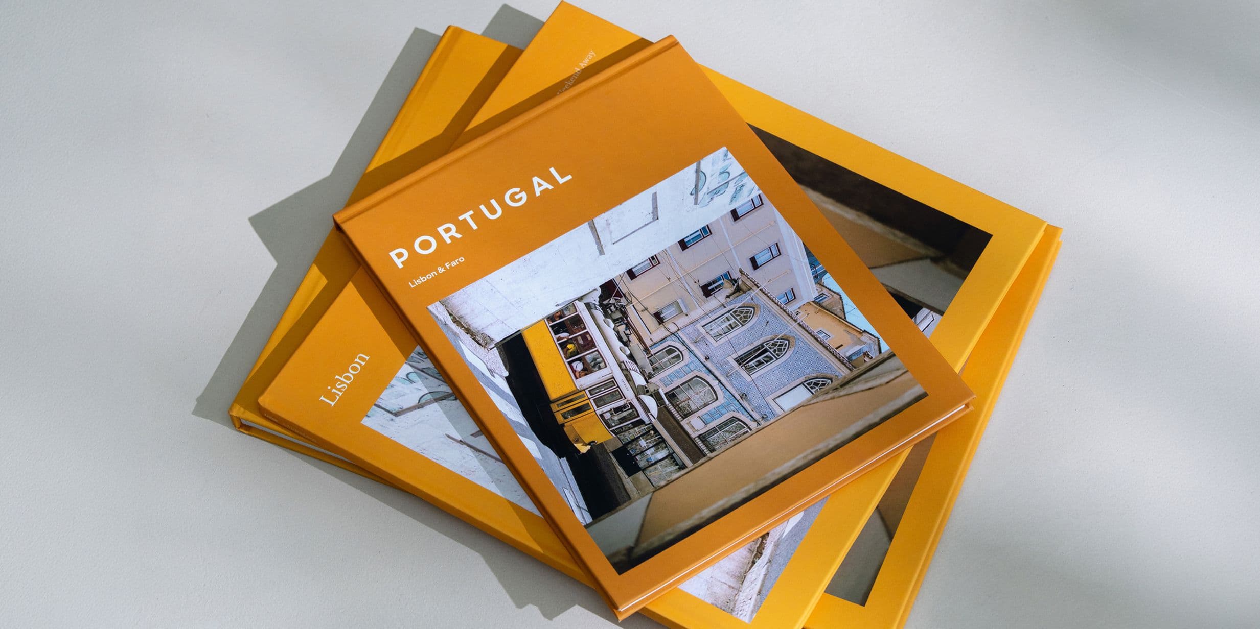 Hardcover photo book of Portugal in orange