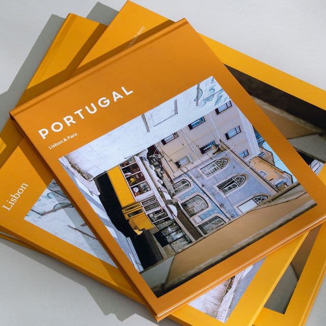 Hardcover photo book of Portugal in orange
