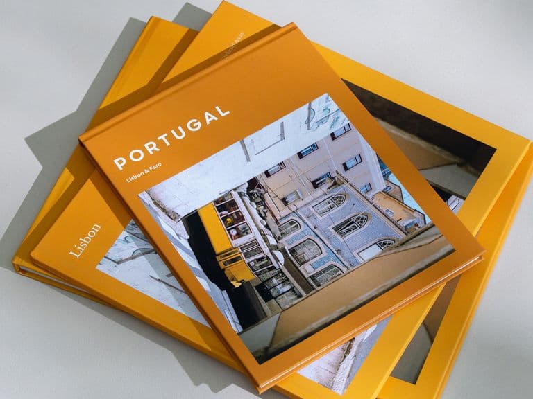 Hardcover photo book of Portugal in orange