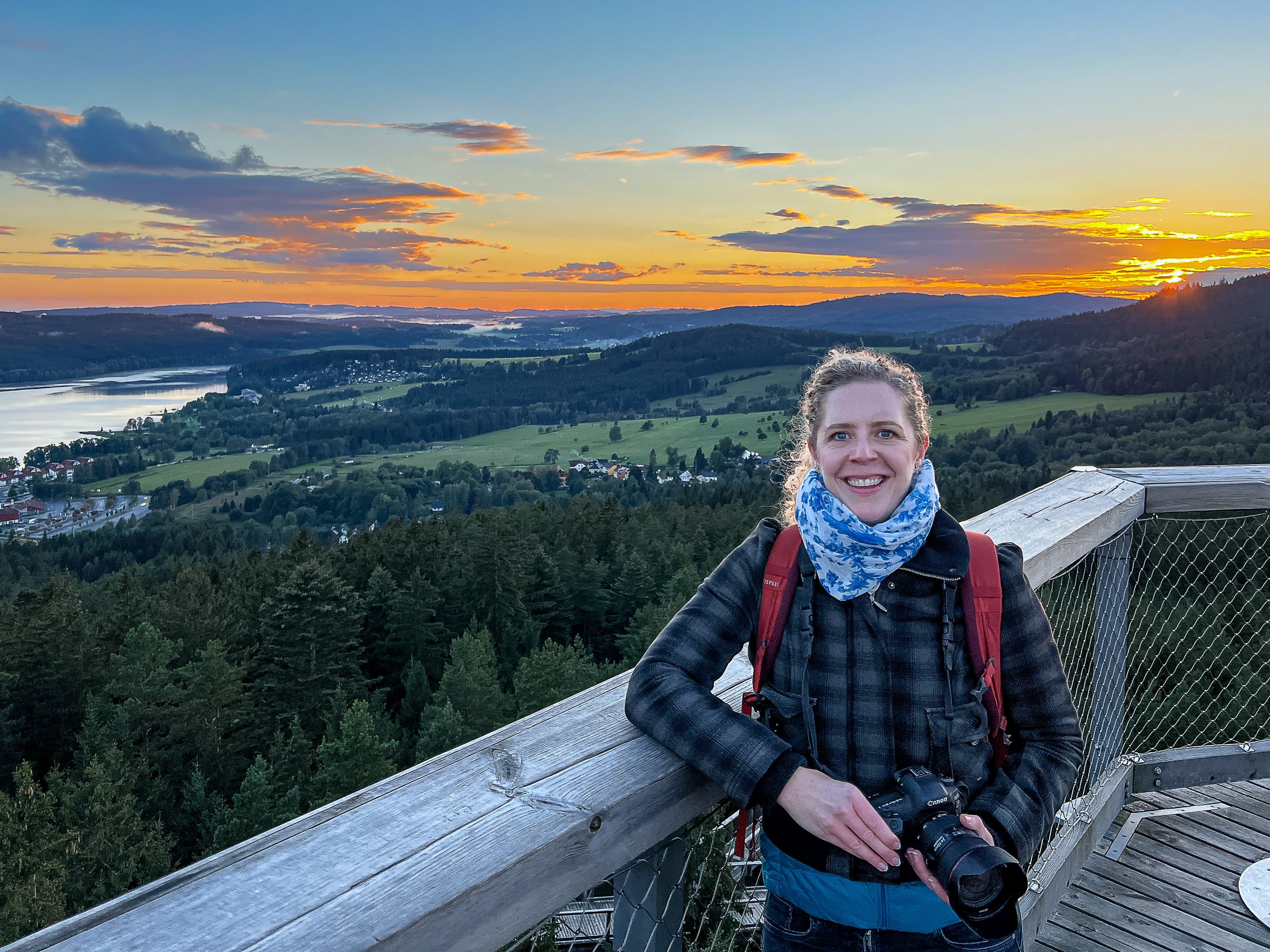 Travel photographer Bella Falk at Golden Hour in Lipno nad Vltavou, Czechia