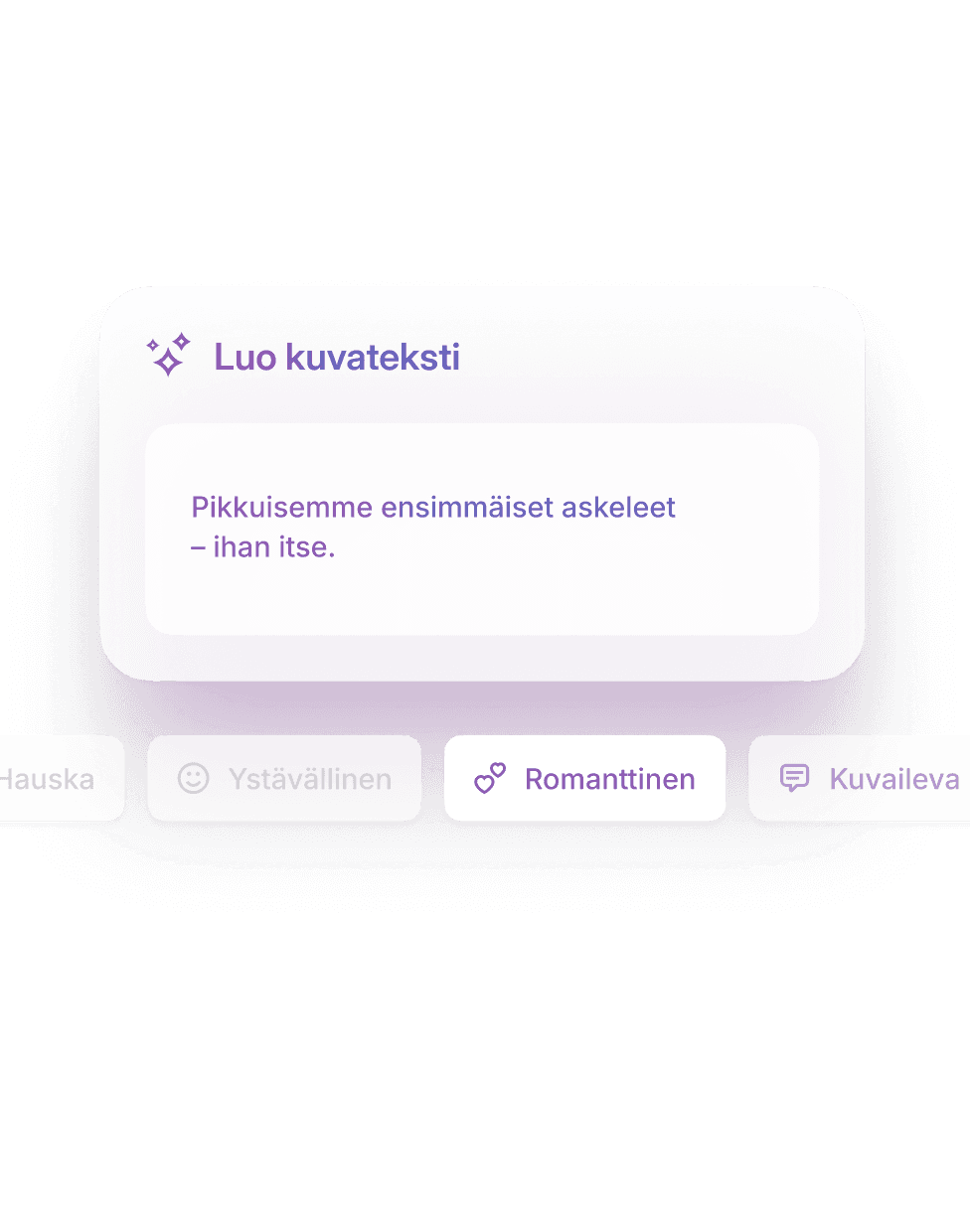 Kuvatekstit yhdellä napautuksella