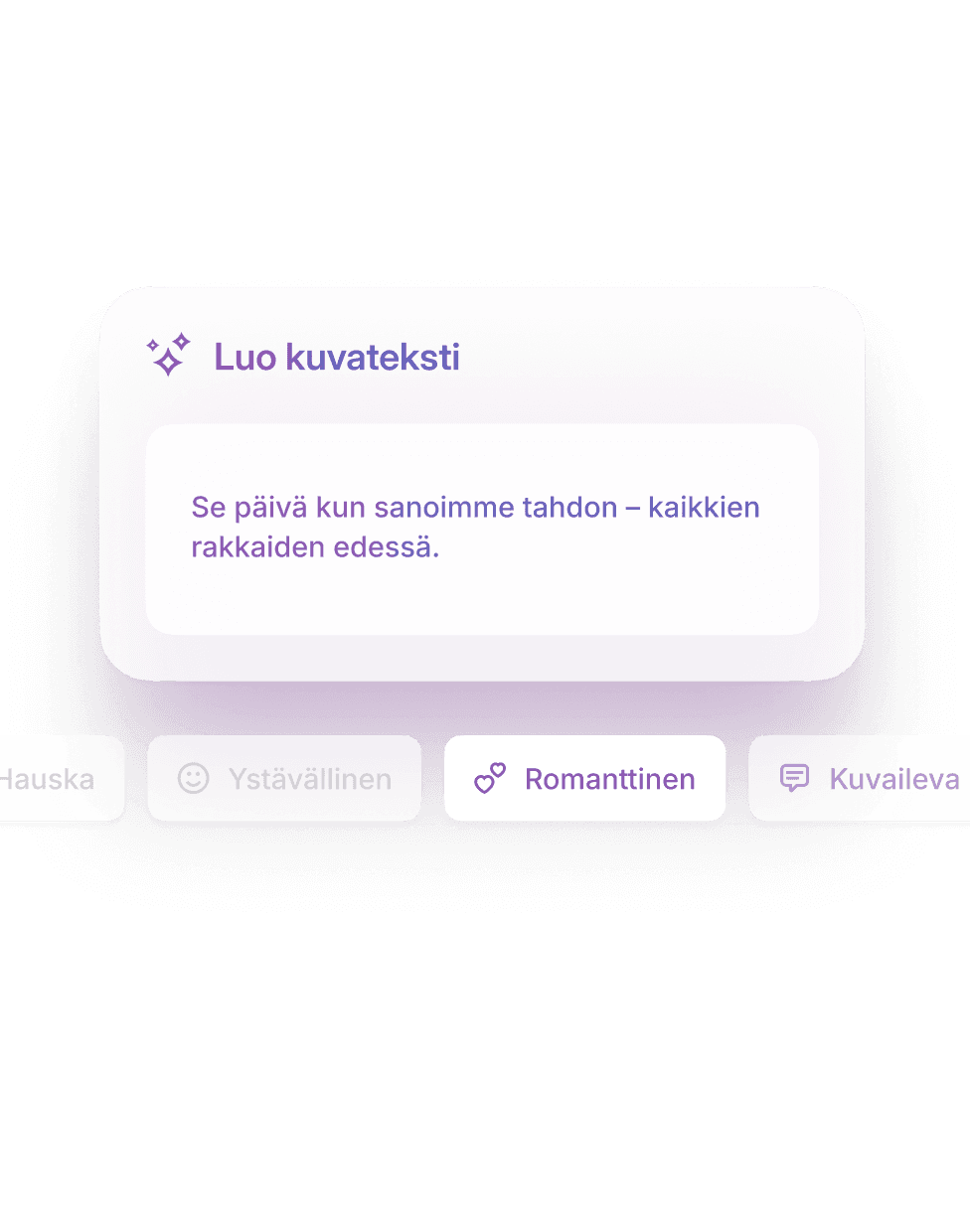 Valat veivät aikaa, kuvatekstit vain sekunteja