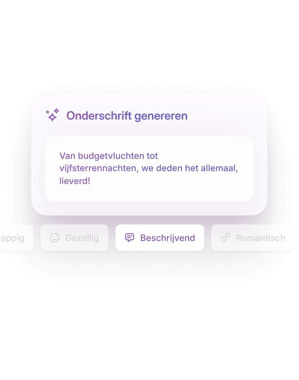 Bekijk bijschriftvoorstellen met één tik