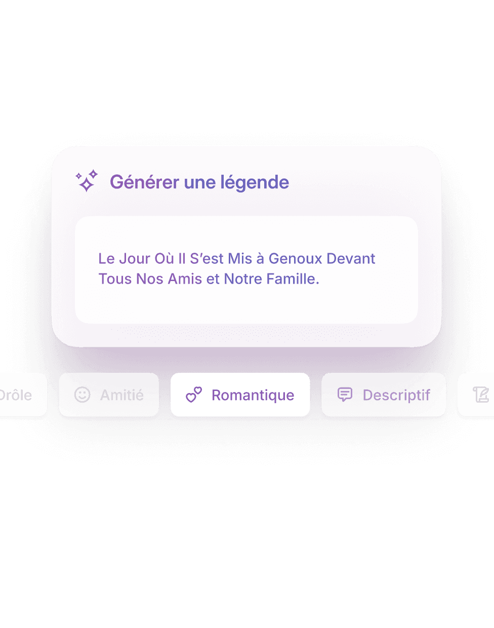 Créez des légendes en un clic