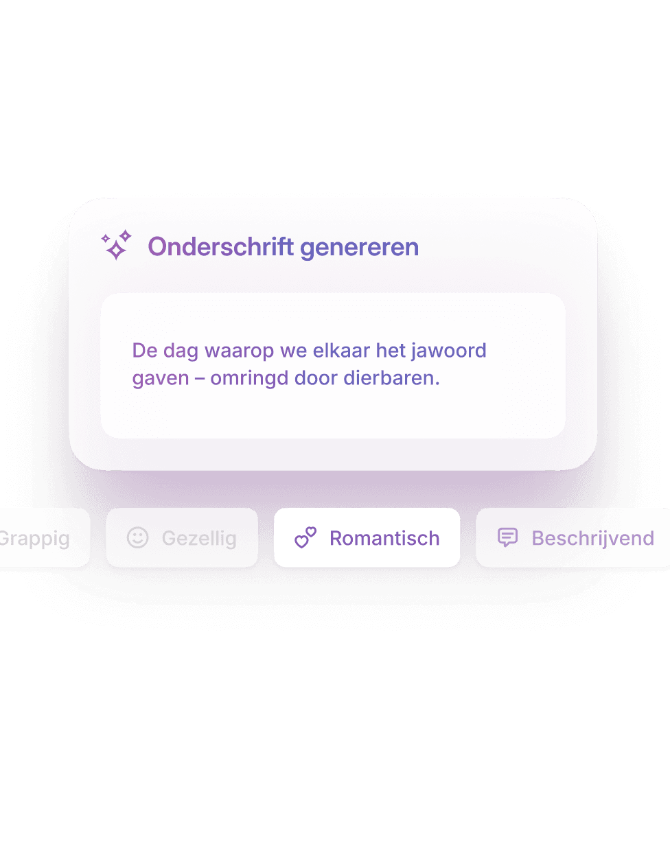 Voor je geloften nam je de tijd, een bijschrift is zo gepiept