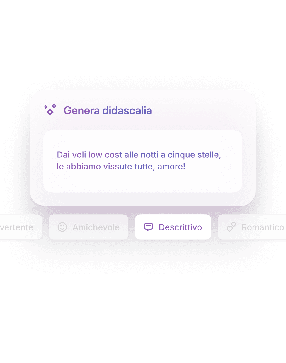 Visualizza i suggerimenti per le didascalie con un tocco