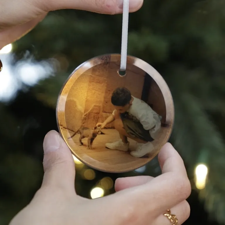 The kids love spotting themselves on the tree
