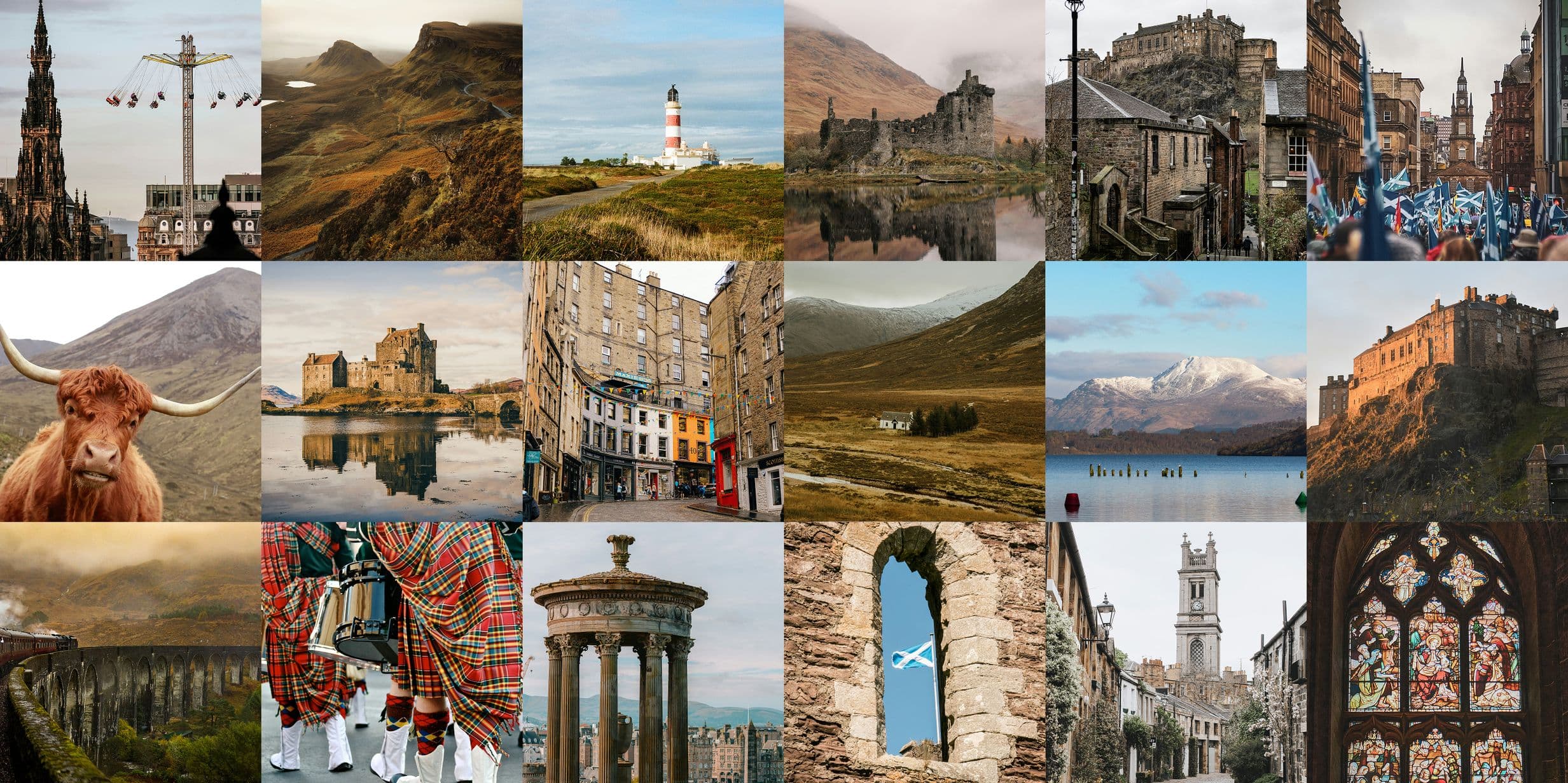 Mosaic of Scotland landmarks