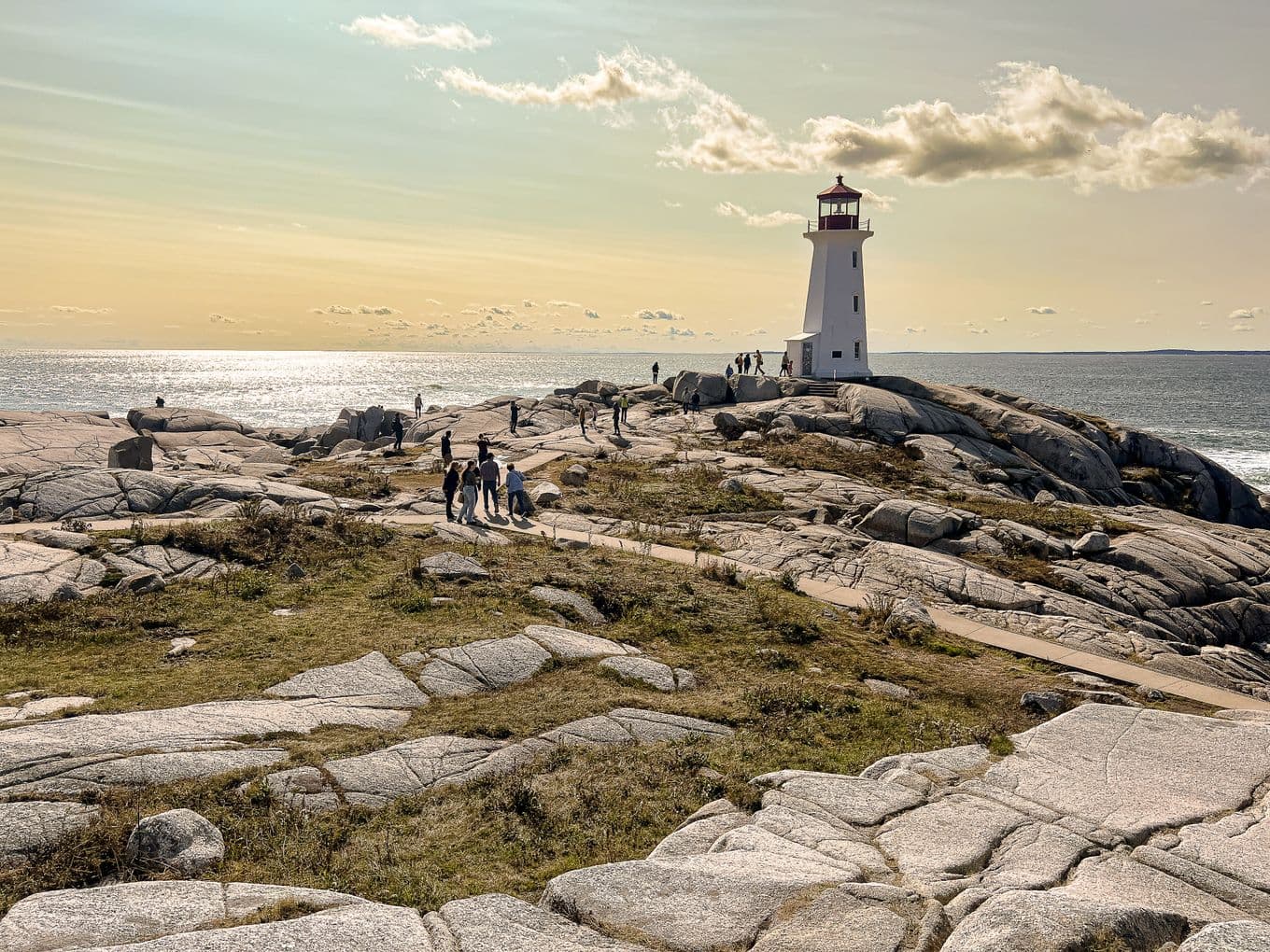 A lighthouse in Nova Scotia, Canada, photographed at Golden Hour