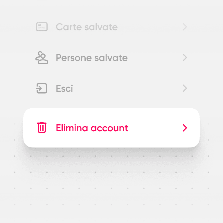 Cancellazione dell'account facile
