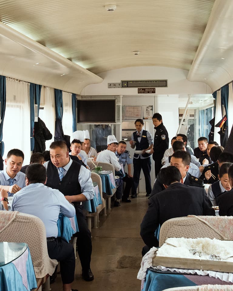 Commuters on the Qinghai-Tibet railway