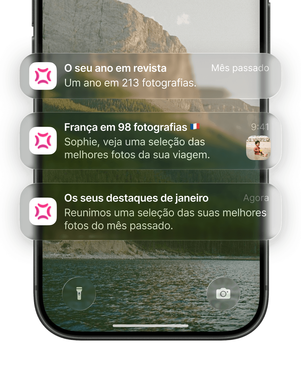 Descubra novas memórias assim que estiverem prontas