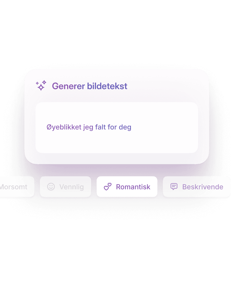 Lag bildetekster med ett trykk